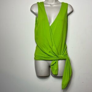 Max Mara Lime Green Wrap Sweater Top NWOT